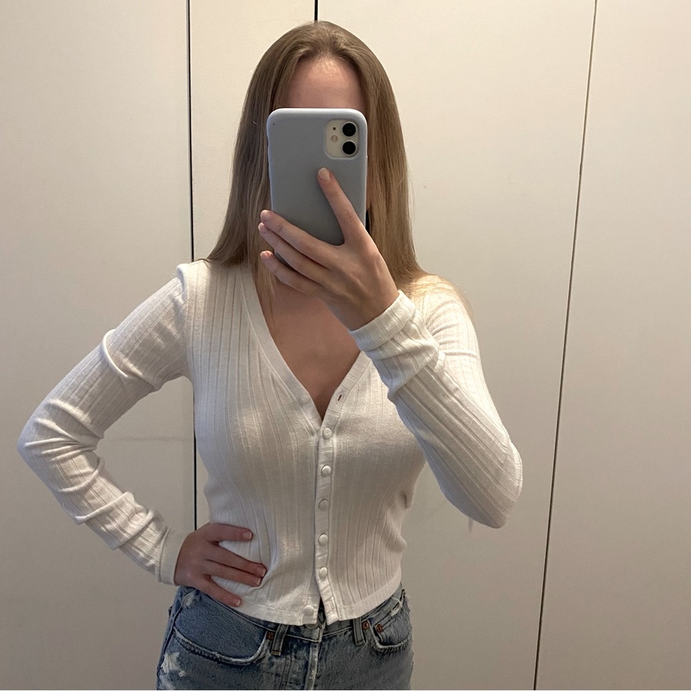 Abercrombie White Cardigan - size XS
